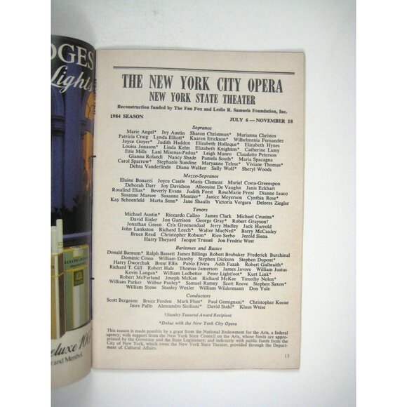 Carmen 1984 New York City Opera 40th Birthday Season Program - Picture 2 of 5
